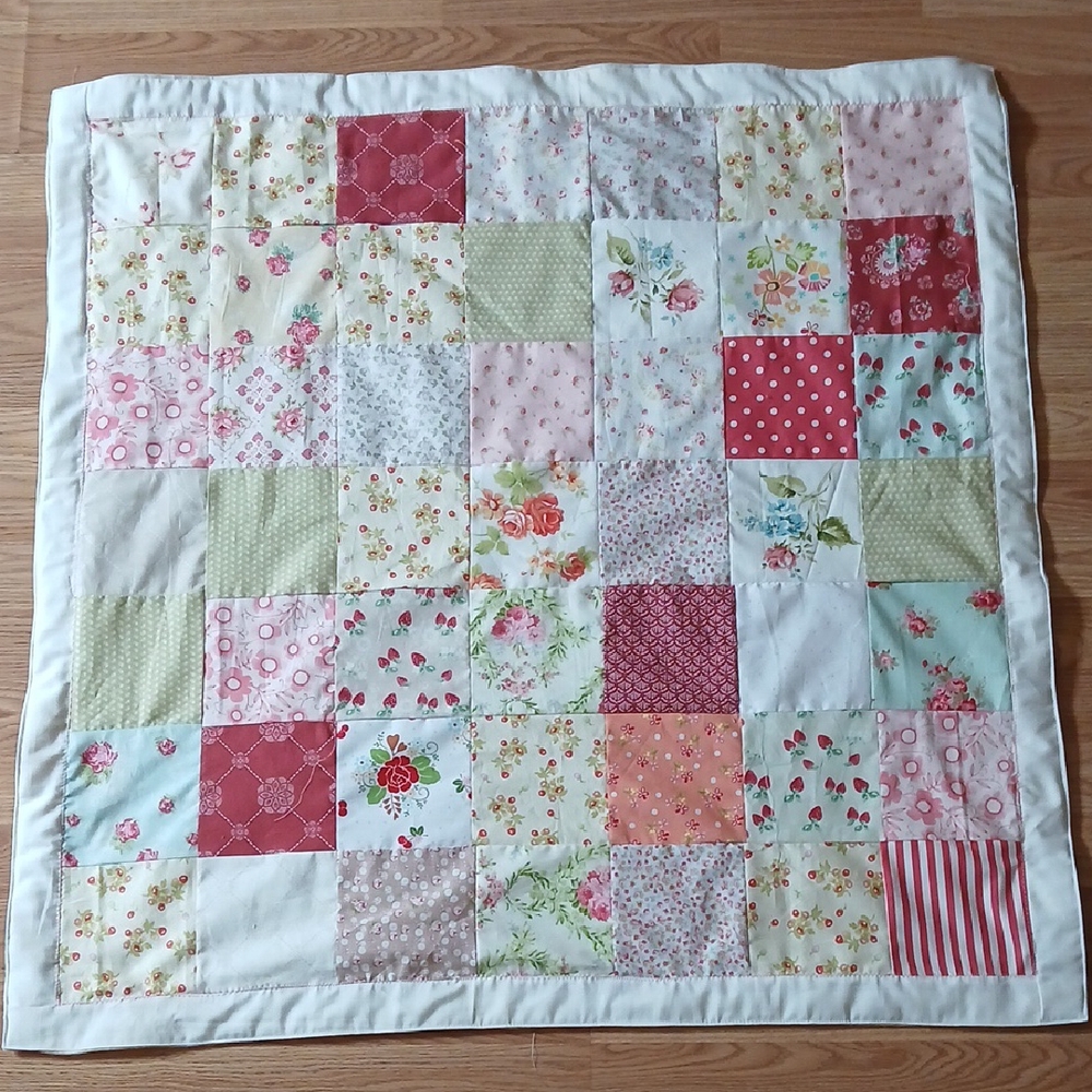 Handmade Floral Patchwork Baby Quilt